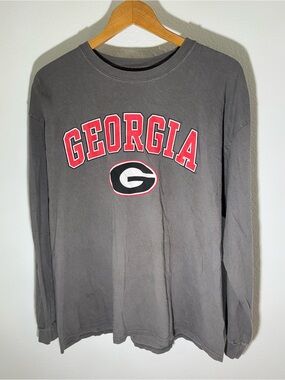 Fanatics Georgia Bulldogs NCAA Long Sleeve Graphic T-Shirt Gray Mens Medium